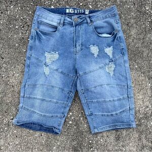 GS115 Y2K Distressed Denim Shorts